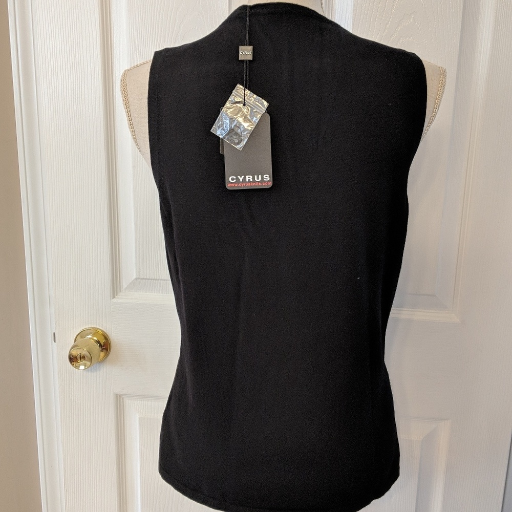 Cyrus Black Sequined Tank Top - Picture 3 of 5